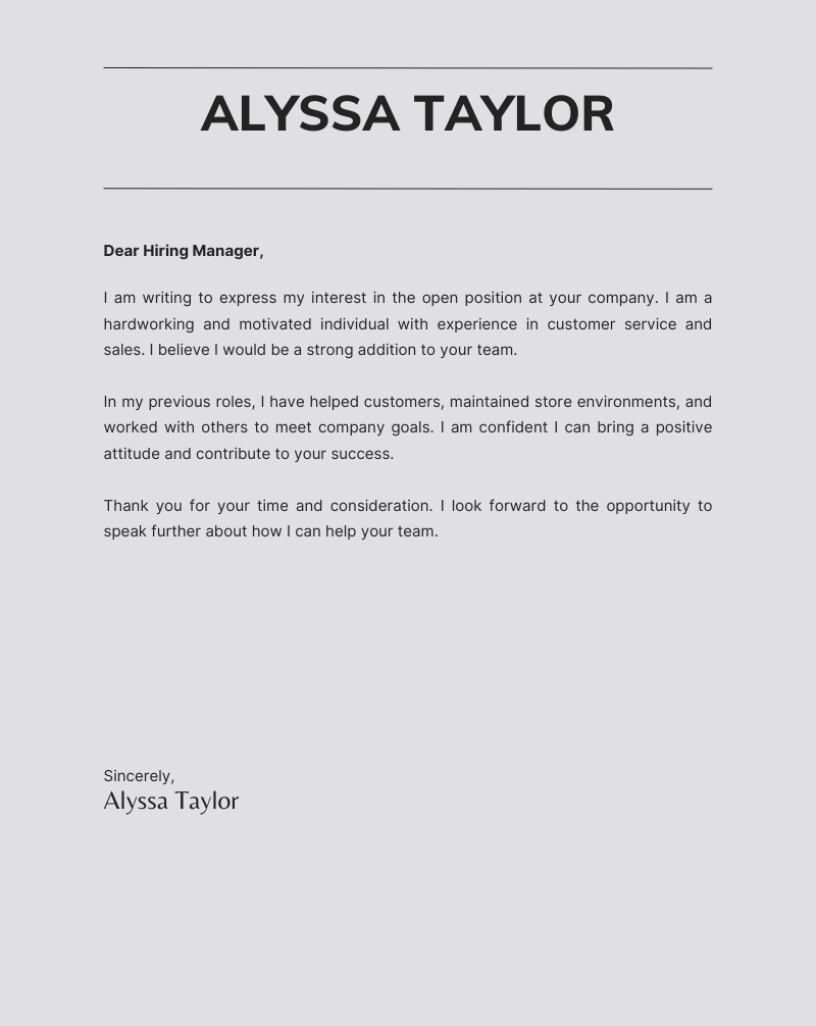 ugly cover letter homepage
